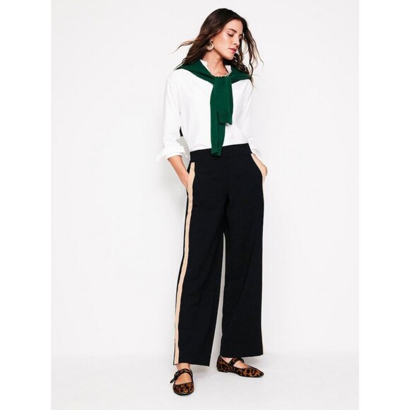 Boden Black Side Stripe Pull-on Trousers - Picture 1 of 16